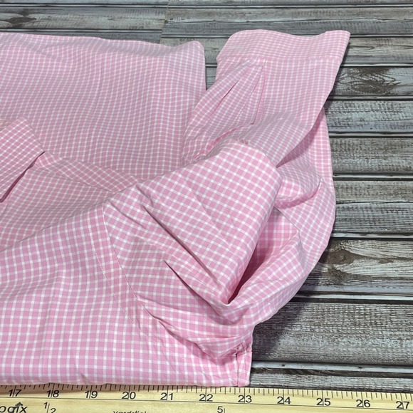 Ralph‎ Lauren Pink Gingham Check Dress Shirt Long Sleeve Logo Size 15.5 34/35 - Picture 5 of 7